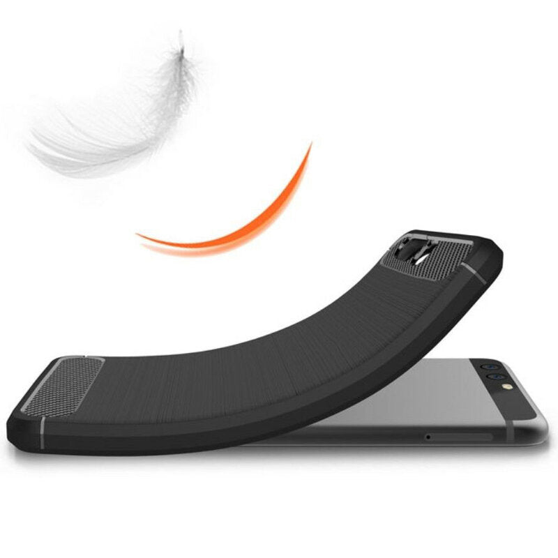 Custodia per Huawei P10 Plus, Techsuit, Carbonio, Nera