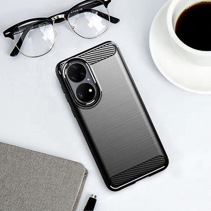 Custodia per Huawei P50 Pro, Techsuit, Carbonio, Nera