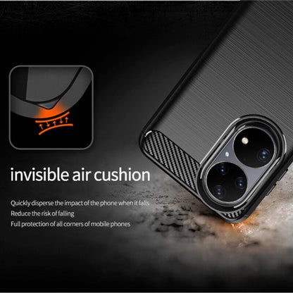 Custodia per Huawei P50 Pro, Techsuit, Carbonio, Nera
