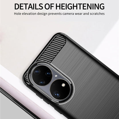 Custodia per Huawei P50 Pro, Techsuit, Carbonio, Nera