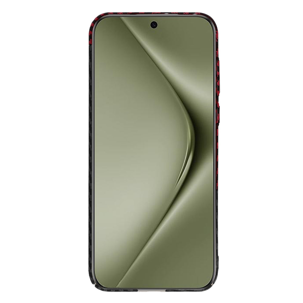 Custodia per Huawei Pura 70 Ultra, Techsuit, Carbonite FiberShell, Nero Rosso