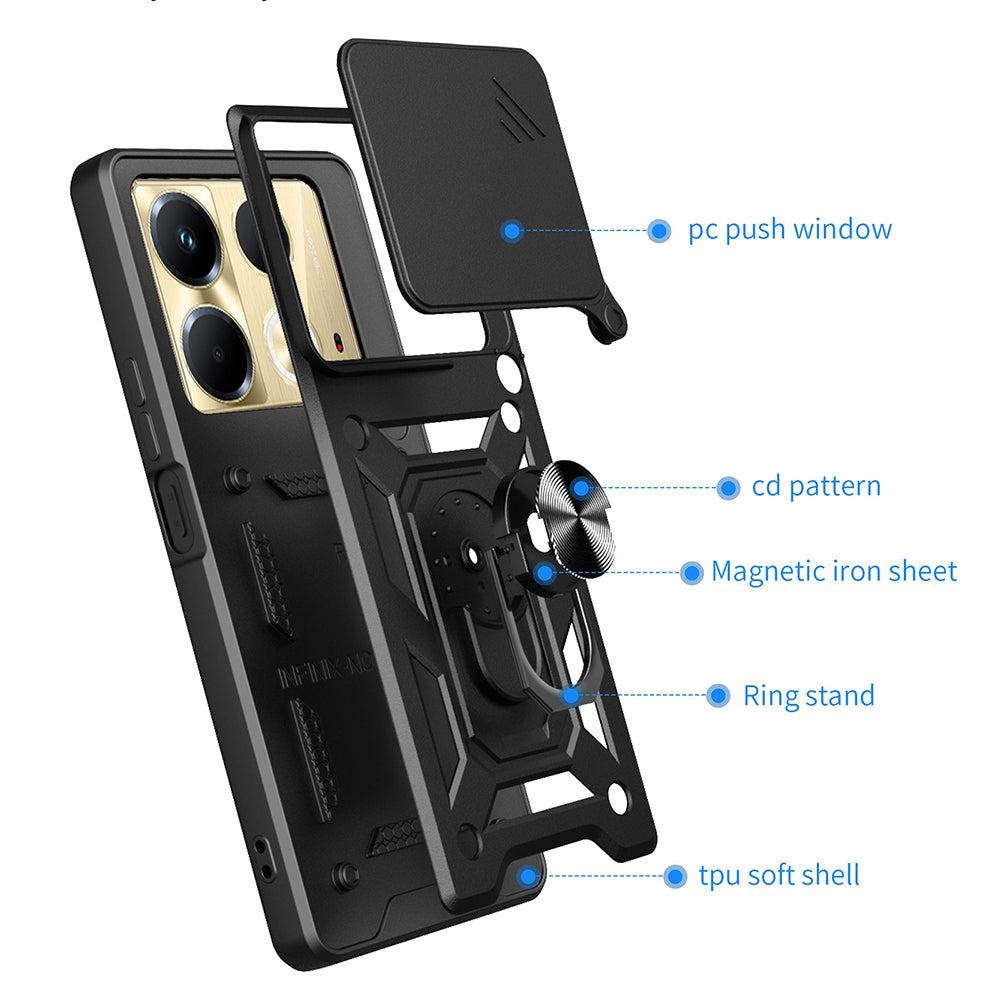Custodia per Infinix Note 40 4G, Techsuit, CamShield, Nera
