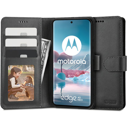 Custodia per Motorola Edge 40 Neo, Tech-Protect, portafoglio, nero 