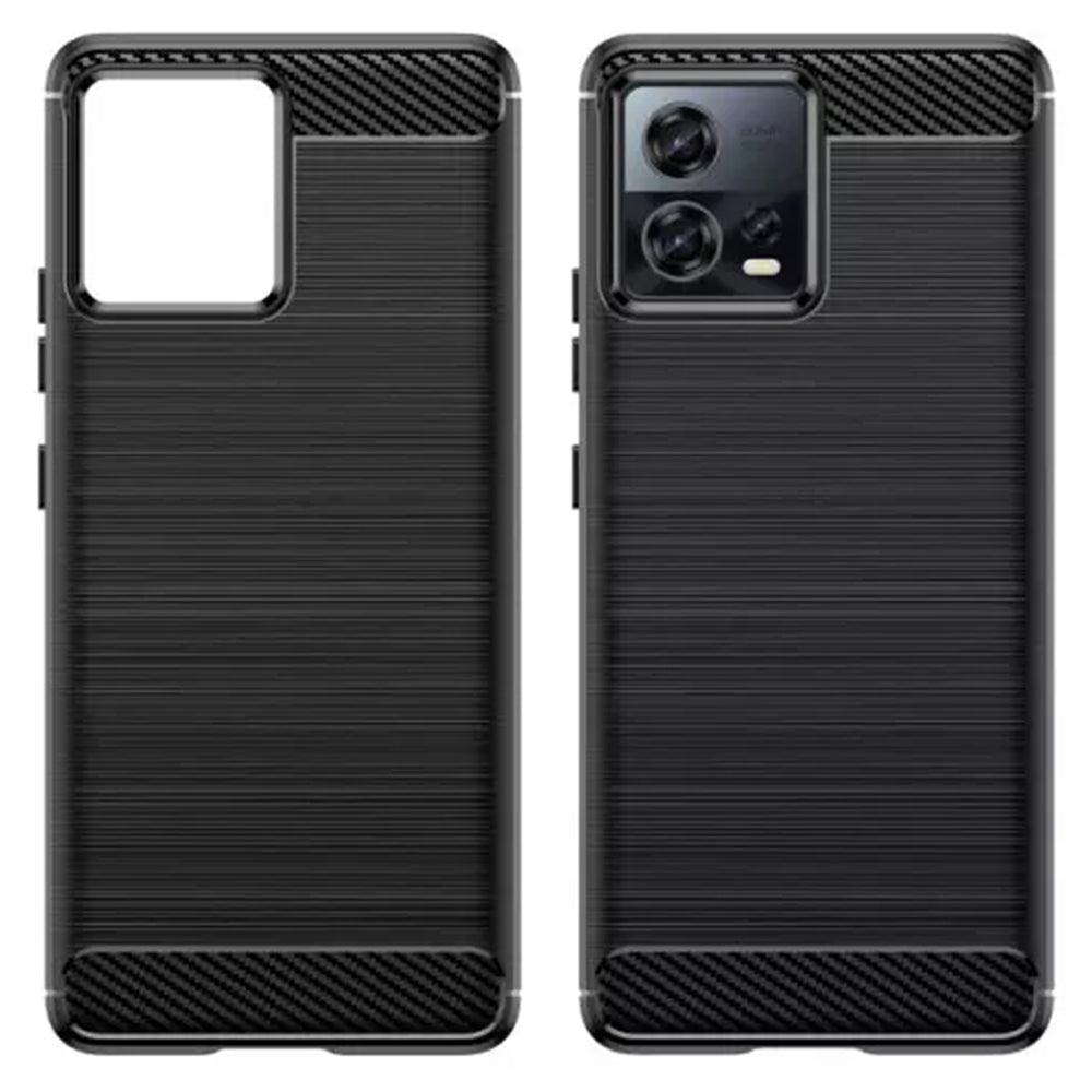 Custodia per Motorola Edge 30 Fusion, Techsuit, Carbonio, Nera