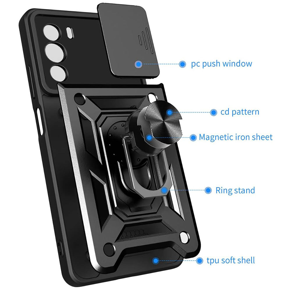 Custodia per Motorola Edge 30, Techsuit, CamShield, Nera