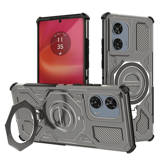 Custodia per Motorola Edge 50 Fusion, Techsuit, Carbon Shield Pro, Fumo