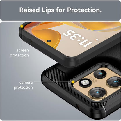 Custodia per Motorola Edge 50 Neo, Techsuit, Carbonio, Nera