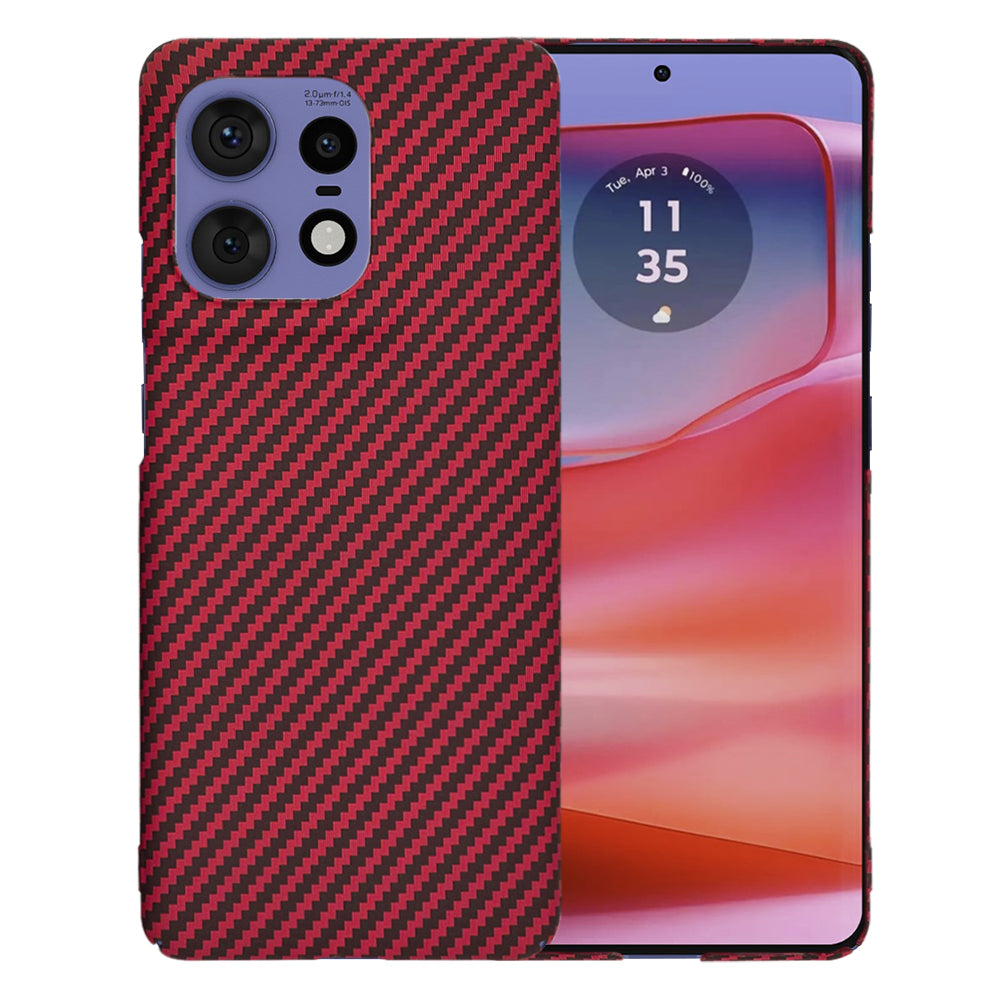 Custodia per Motorola Edge 50 Pro, Techsuit, Carbonite FiberShell, Rossa