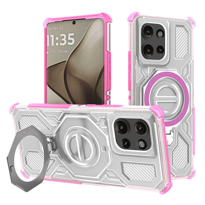 Custodia per Motorola Edge 50, Techsuit, Carbon Shield Pro, Rosa