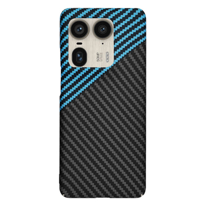Custodia per Motorola Edge 50 Ultra, Techsuit, Carbonite FiberShell, Nero Bleu