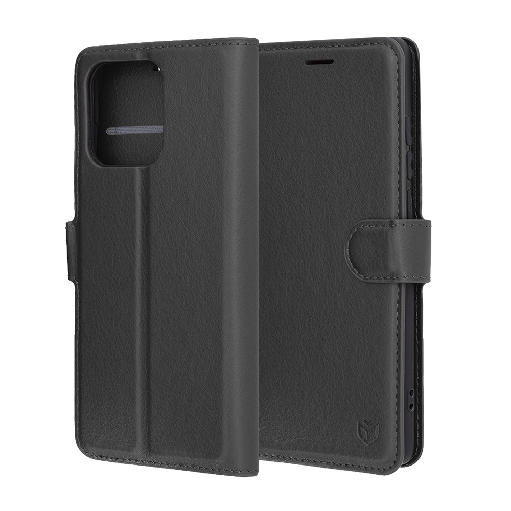 Custodia per Motorola Edge 60 Fusion / Edge 60, Techsuit, Leather Folio, Nera