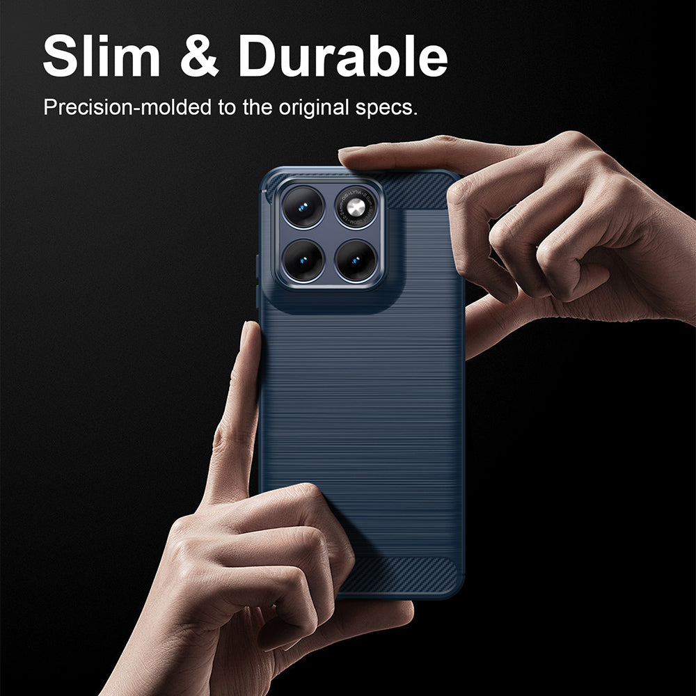 Custodia per Motorola Edge 70 Fusion, Techsuit, Carbonio, Blu