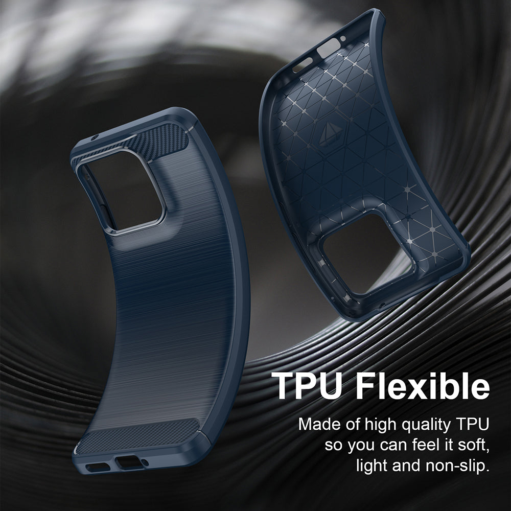 Custodia per Motorola Edge 70 Fusion, Techsuit, Carbonio, Blu