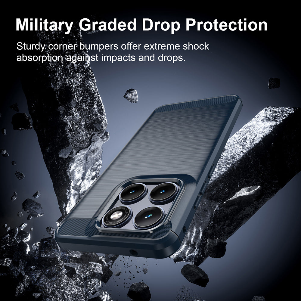 Custodia per Motorola Edge 70 Fusion, Techsuit, Carbonio, Blu