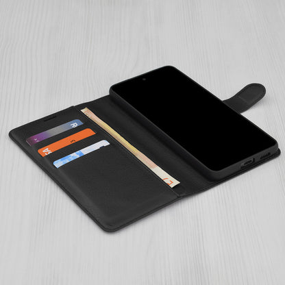 Custodia per Motorola Edge 70 Fusion, Techsuit, Leather Folio, Nera