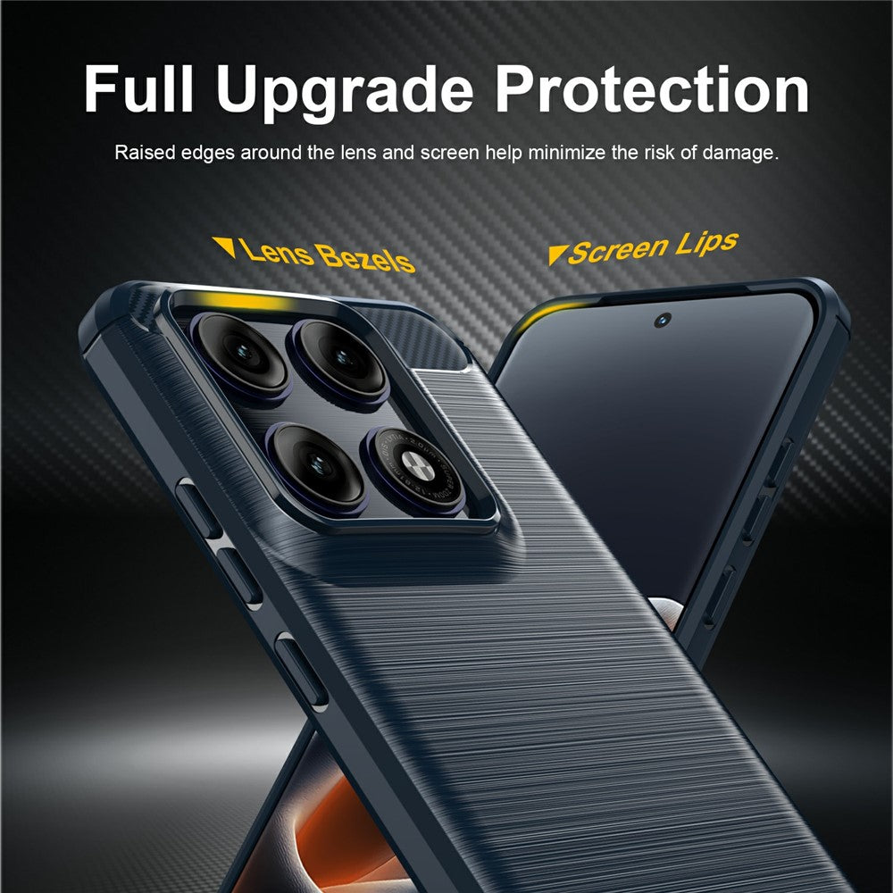 Custodia per Motorola Edge 70 Pro, Techsuit, Carbonio, Blu