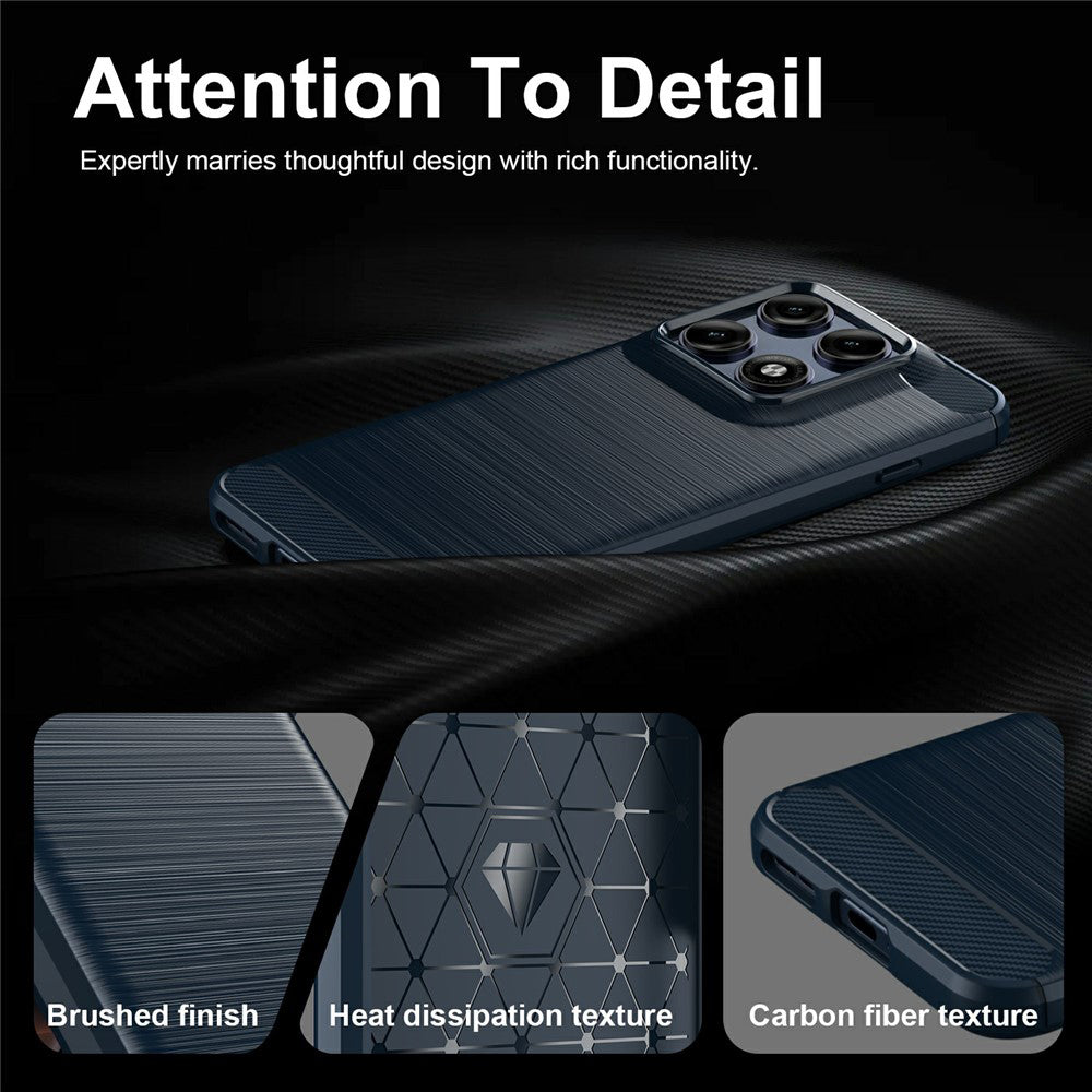 Custodia per Motorola Edge 70 Pro, Techsuit, Carbonio, Blu