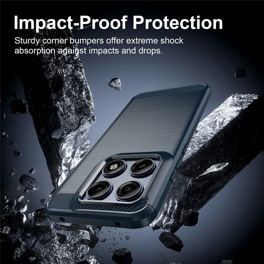 Custodia per Motorola Edge 70 Pro, Techsuit, Carbonio, Blu