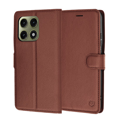 Custodia per Motorola Edge 70 Pro, Techsuit, Leather Folio, Marrone