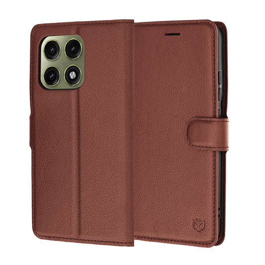 Custodia per Motorola Edge 70 Pro, Techsuit, Leather Folio, Marrone