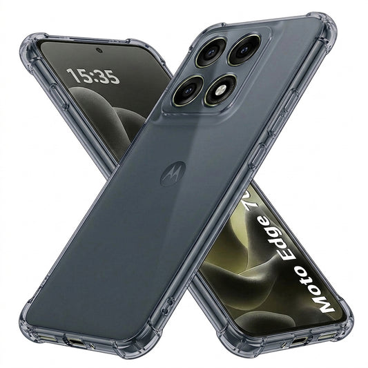 Custodia per Motorola Edge 70 Pro, Techsuit, Shockproof Clear, Fumo