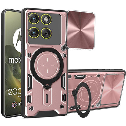 Custodia per Motorola Edge 70, Techsuit, CamGuard Pro, Rosa Dorato