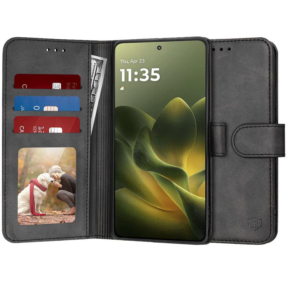 Custodia per Motorola Edge 70, Techsuit, Diary Book, Nera