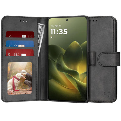 Custodia per Motorola Edge 70, Techsuit, Diary Book, Nera
