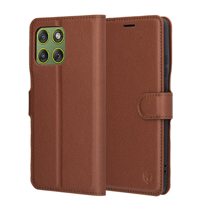 Custodia per Motorola Edge 70, Techsuit, Leather Folio, Marrone