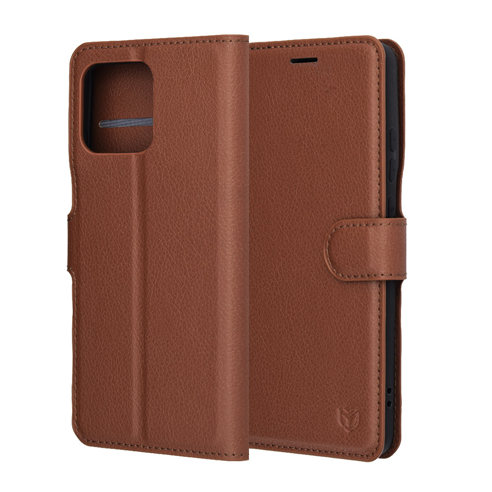 Custodia per Motorola Edge 70, Techsuit, Leather Folio, Marrone