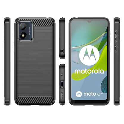 Custodia per Motorola Moto E13, OEM, Carbonio, Nera