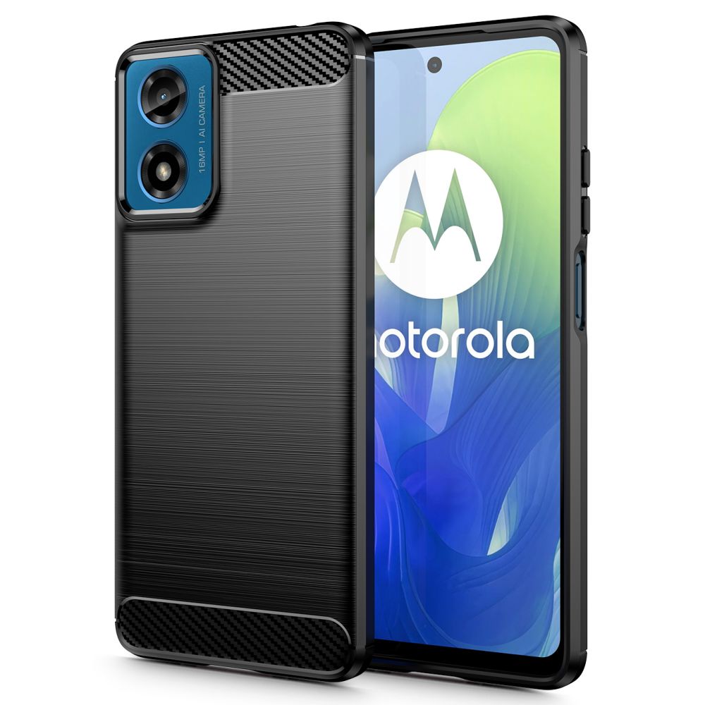 Custodia per Motorola Moto G24 Power / G04 / G24 / E14, Tech-Protect, Carbonio, Nero 