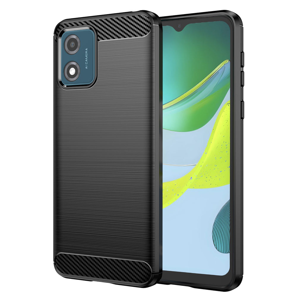 Custodia per Motorola Moto E13, Techsuit, Carbonio, Nera
