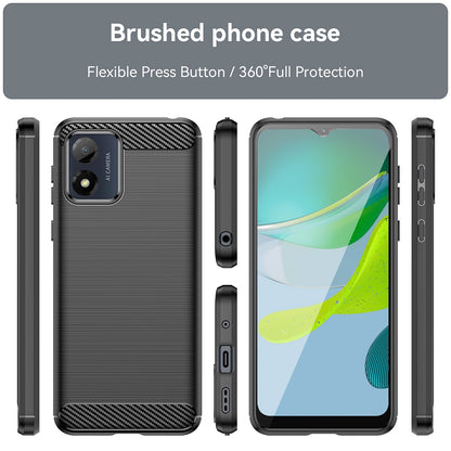 Custodia per Motorola Moto E13, Techsuit, Carbonio, Nera