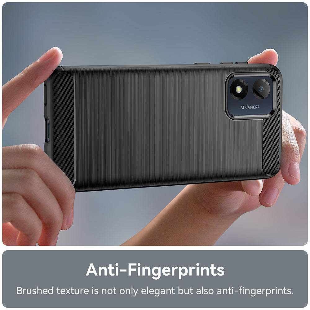Custodia per Motorola Moto E13, Techsuit, Carbonio, Nera