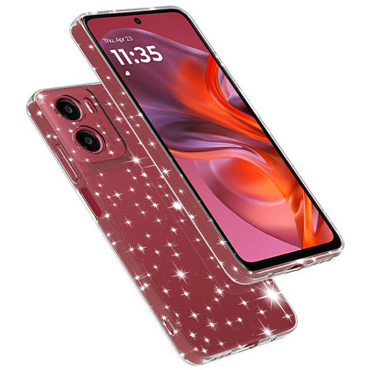 Custodia per Motorola Moto E15 / G05, Techsuit, SparkleSkin, Trasparente