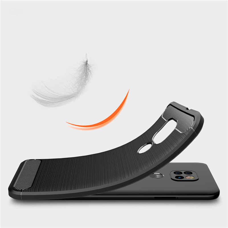 Custodia per Motorola Moto E7 Plus / G9 Play, Techsuit, Carbonio, Nera