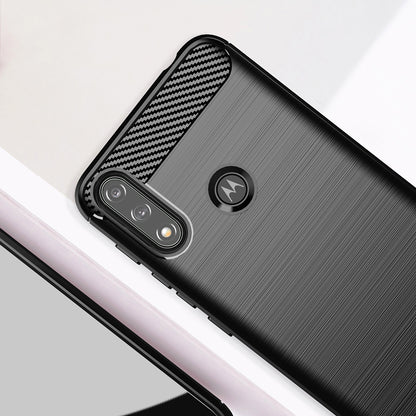 Custodia per Motorola Moto E7i Power / E7 Power, Techsuit, Carbonio, Nera