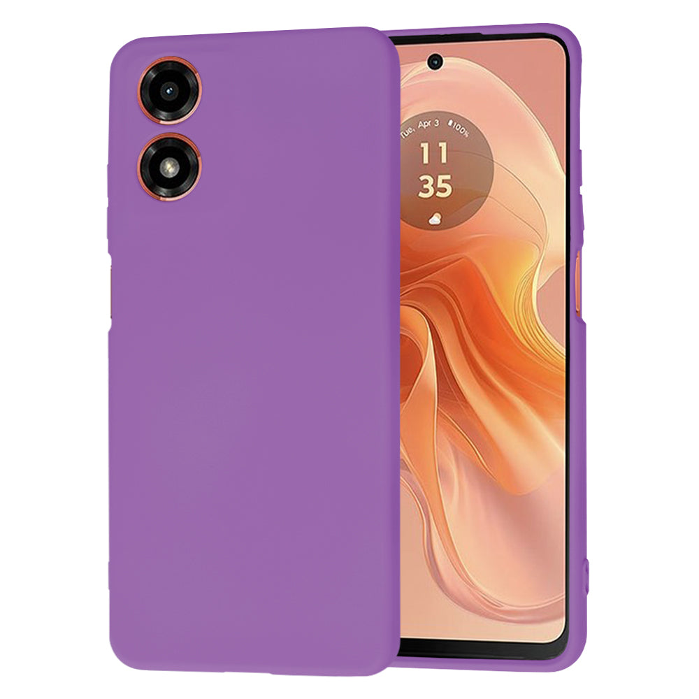 Custodia per Motorola Moto G04s / E14 / G04, Techsuit, SoftFlex, Viola