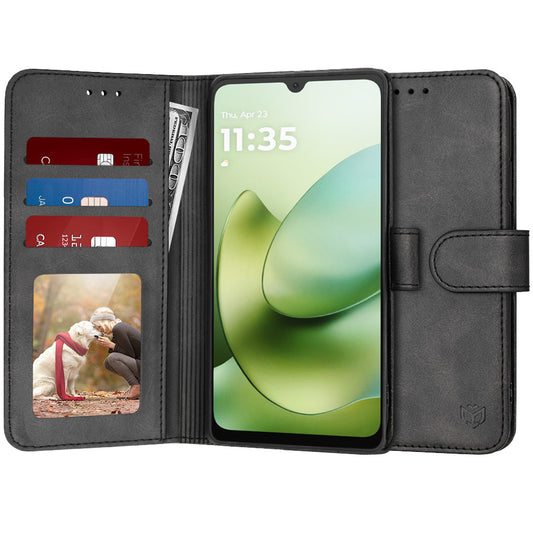 Custodia per Motorola Moto G06, Techsuit, Diary Book, Nera