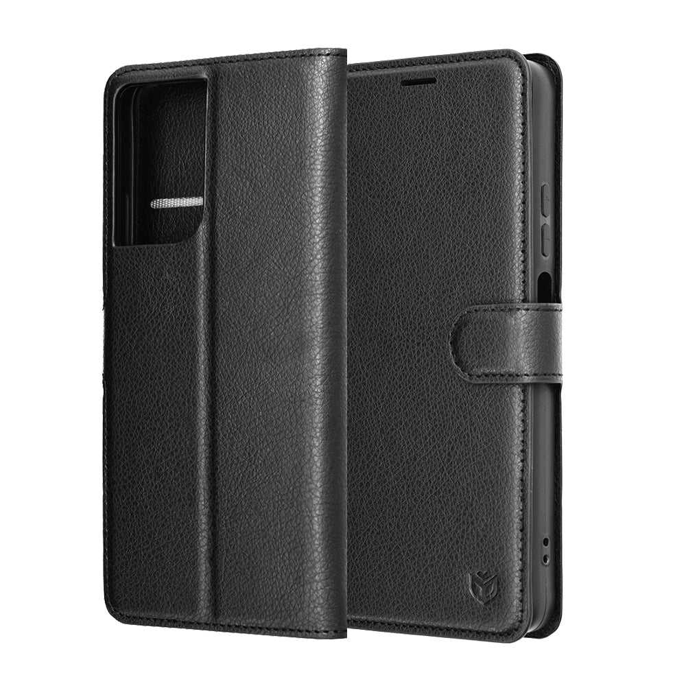 Custodia per Motorola Moto G06, Techsuit, Leather Folio, Nera