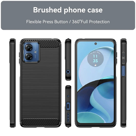 Custodia per Motorola Moto G14, Techsuit, Carbonio, Blu