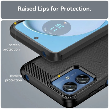Custodia per Motorola Moto G14, Techsuit, Carbonio, Blu