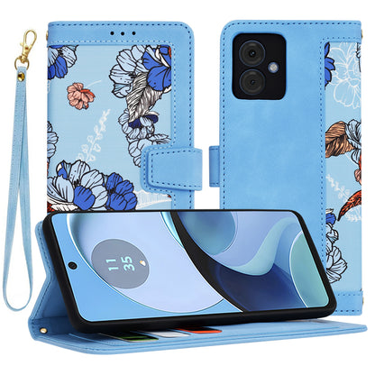 Custodia per Motorola Moto G14, Techsuit, FlipCraft, Blu