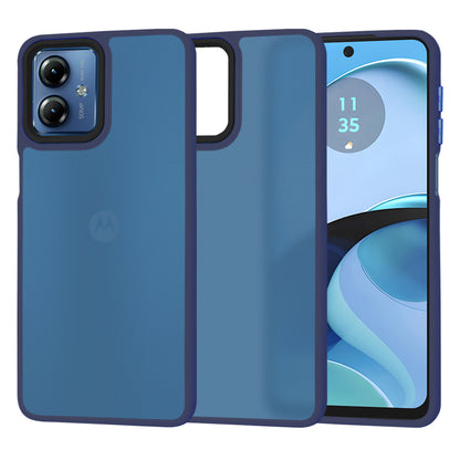 Custodia per Motorola Moto G14, Techsuit, HaloFrost, Blu Navy