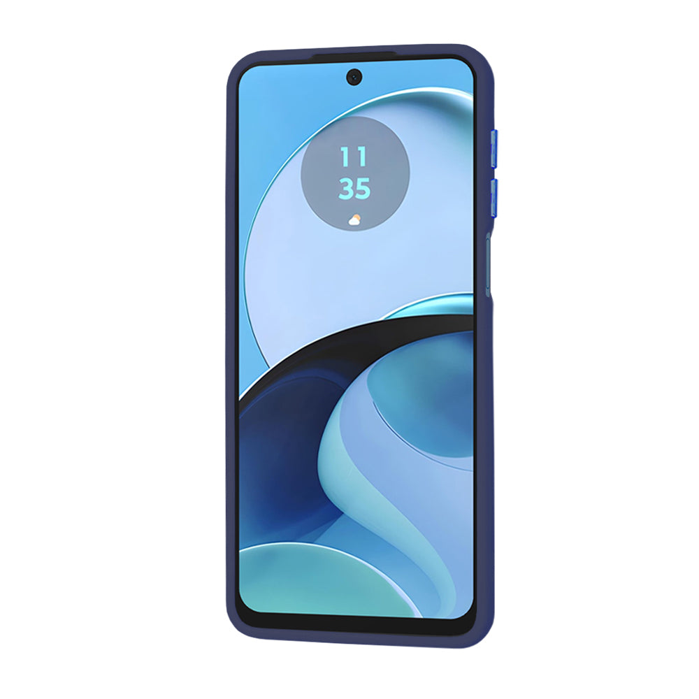 Custodia per Motorola Moto G14, Techsuit, HaloFrost, Blu Navy