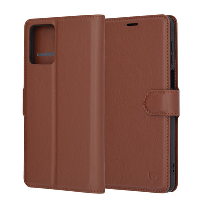 Custodia per Motorola Moto G14, Techsuit, Leather Folio, Marrone