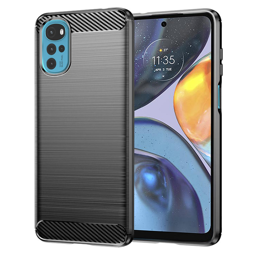 Custodia per Motorola Moto G22, Techsuit, Carbonio, Nera