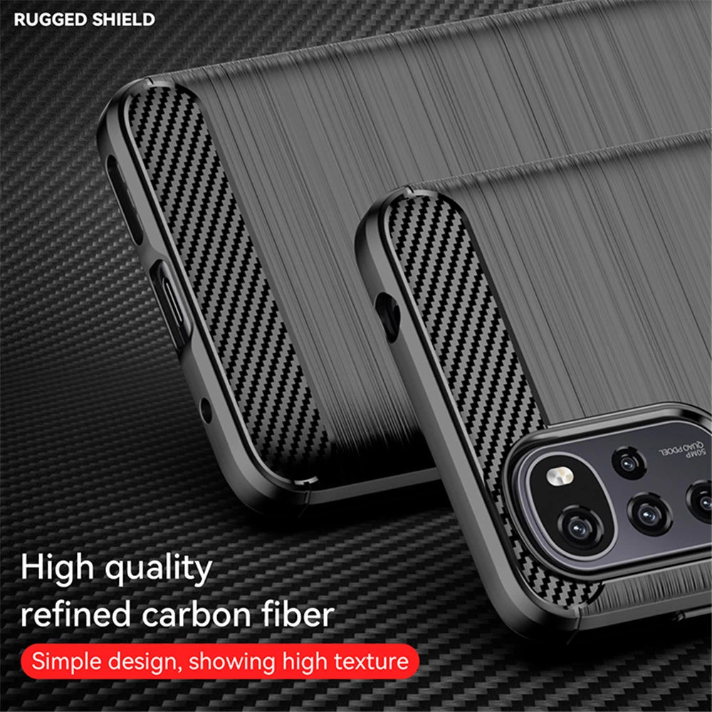 Custodia per Motorola Moto G22, Techsuit, Carbonio, Nera