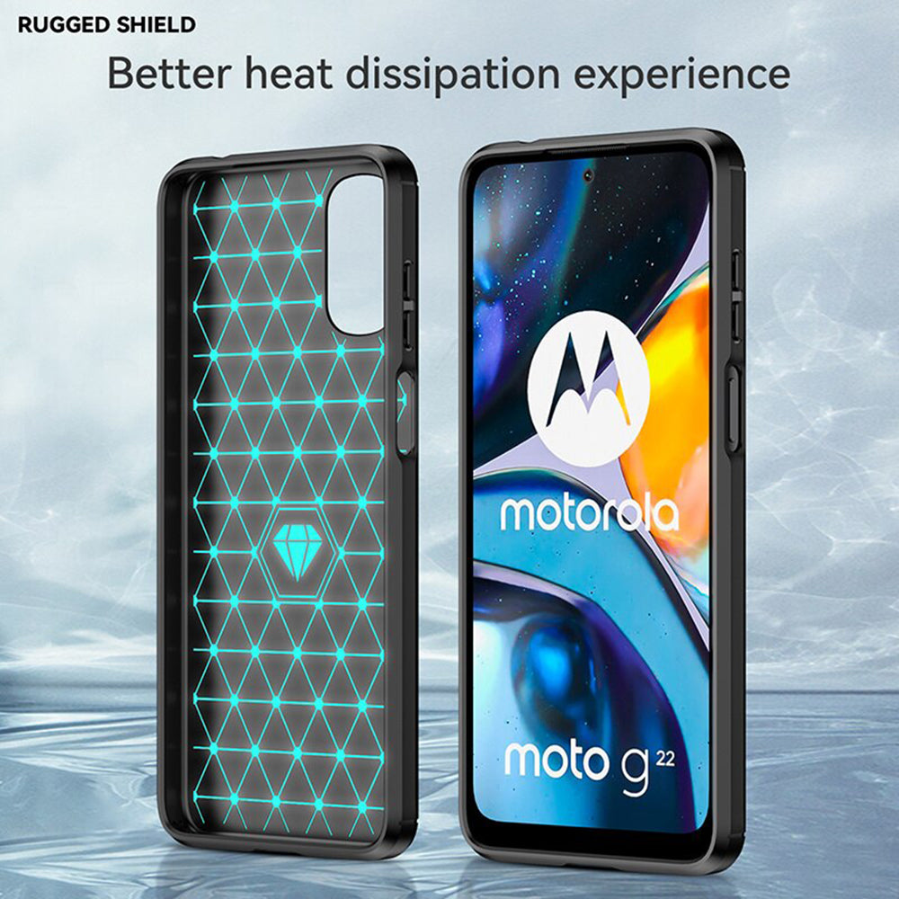 Custodia per Motorola Moto G22, Techsuit, Carbonio, Nera